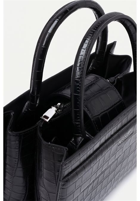 serane Mini tote bag nera stampa pitone TWENTY FOURHAITCH | BAG073NCR